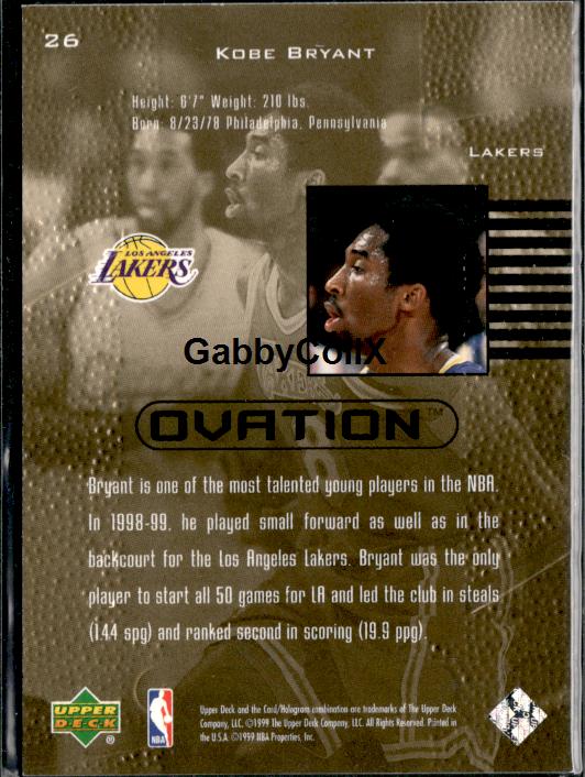 1999-00 Upper Deck Ovation #26 Kobe Bryant