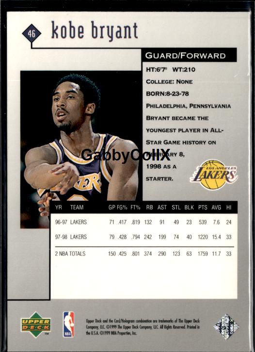 1998-99 Upper Deck Black Diamond #46 Kobe Bryant