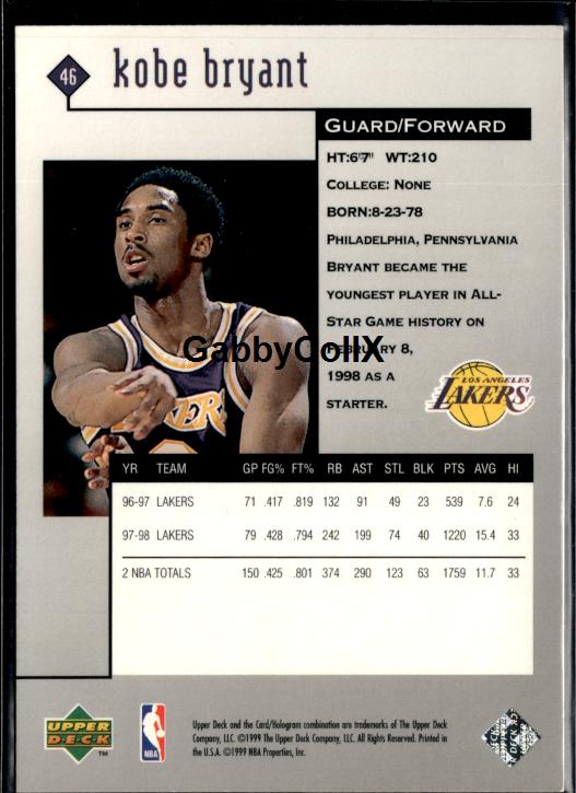 1998-99 Upper Deck Black Diamond #46 Kobe Bryant