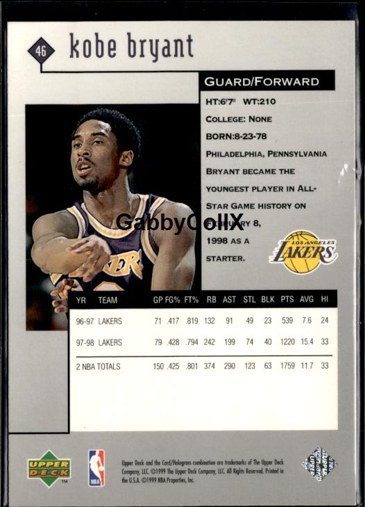 1998-99 Upper Deck Black Diamond #46 Kobe Bryant