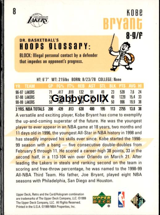 1999-00 Upper Deck Retro #8 Kobe Bryant