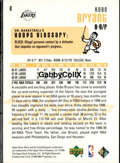 1999-00 Upper Deck Retro #8 Kobe Bryant