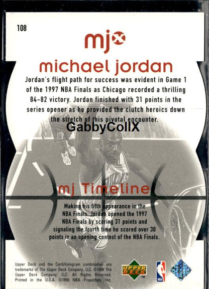 1998 Upper Deck MJx #108 Michael Jordan Timepieces Red #/2300 #inoc - Back