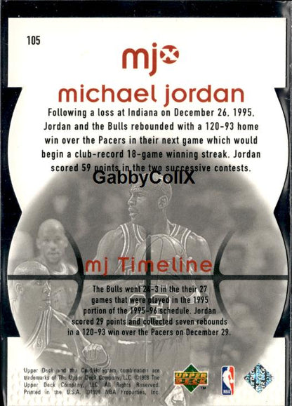 1998 Upper Deck MJx #105 Michael Jordan Timepieces Red #/2300 #inpr - Back