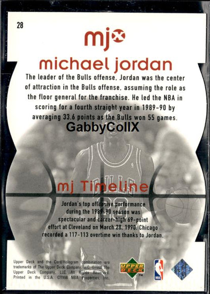 1998 Upper Deck MJx #20 Michael Jordan Timepieces Red #/2300 #inq4 - Back