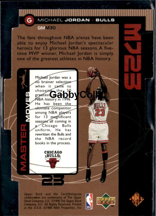1998-99 Upper Deck #QMM30 Michael Jordan MJ23 Tier 1 (Quantum Bronze) #/2300 #inra - Back