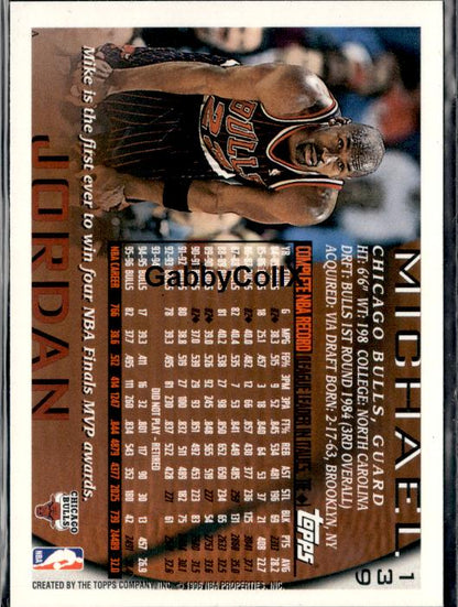 1996-97 Topps #139 Michael Jordan NBA at 50 #inrf - Back