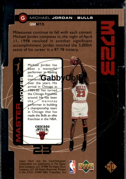 1998-99 Upper Deck #QMM15 Michael Jordan MJ23 Tier 1 (Quantum Bronze) #/2300 #inrj - Back