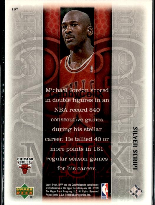 1999-00 Upper Deck MVP #197 Michael Jordan Silver Script #inrr - Back