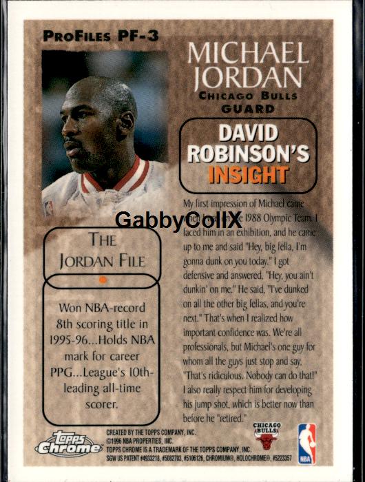 1996-97 Topps Chrome #PF-3 Michael Jordan ProFiles #iopd - Back