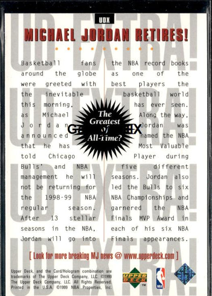 1998-99 Upper Deck #UDX Michael Jordan #iope - Back