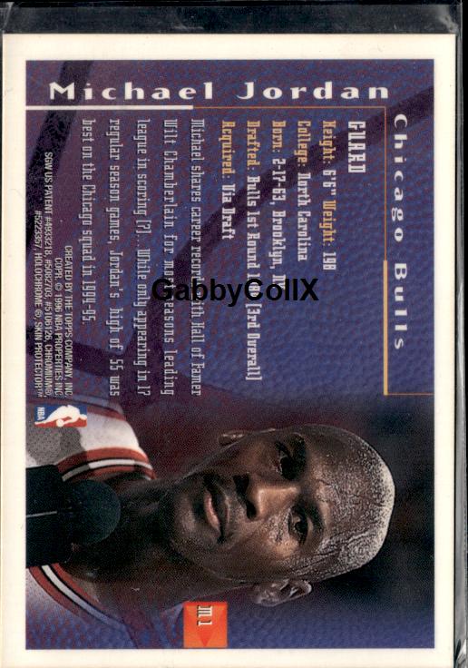 1995-96 Finest #M1 Michael Jordan Mystery #iopm - Back