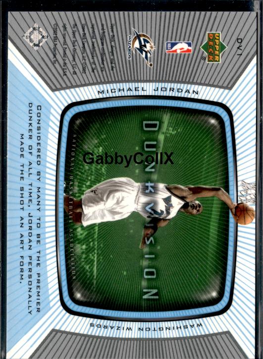 2002-03 Upper Deck #DV1 Michael Jordan Dunkvision #iopy - Back