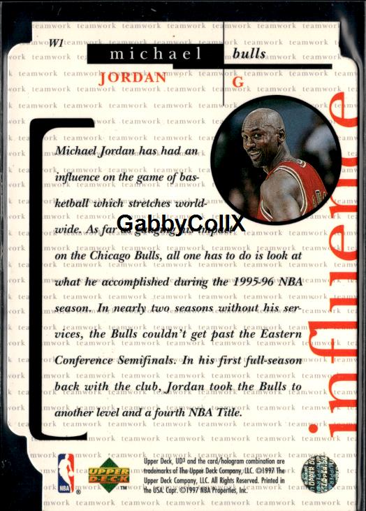 1996-97 Upper Deck UD3 #W1 Michael Jordan The Winning Edge #ioq3 - Back