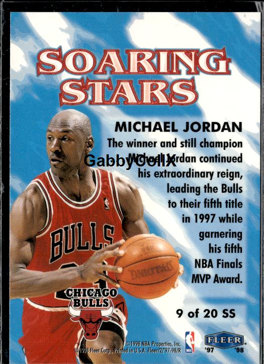 1997-98 Fleer #9SS Michael Jordan Soaring Stars #ioq8 - Back