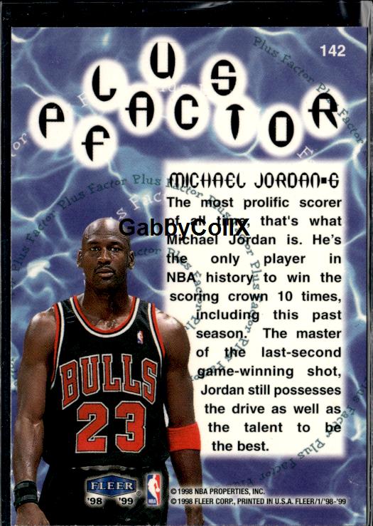 1998-99 Fleer Tradition #142 Michael Jordan #ior1 - Back