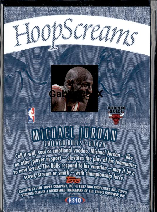 1997-98 Stadium Club #HS10 Michael Jordan Hoop Screams #ior2 - Back