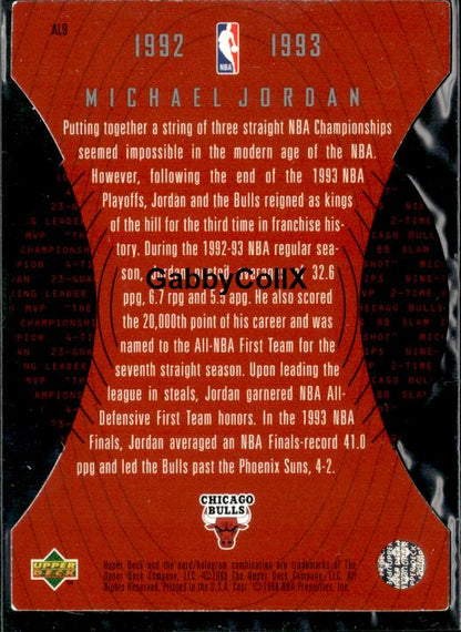 1997-98 Upper Deck #AL9 Michael Jordan AIR Lines #iot7 - Back
