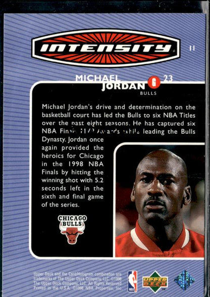 1998-99 Upper Deck #I1 Michael Jordan Intensity #iox8 - Back