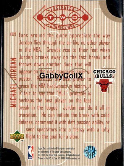 1996-97 Upper Deck #FB23 Michael Jordan Fast Break Connections #ip42 - Back