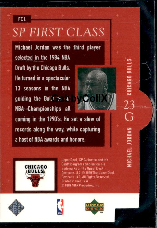 1998-99 SP Authentic #FC1 Michael Jordan First Class #ip5j - Back