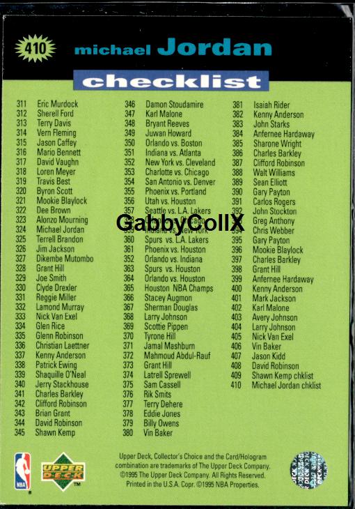 1995-96 Collector's Choice #410 Michael Jordan Player's Club #ip8c - Back