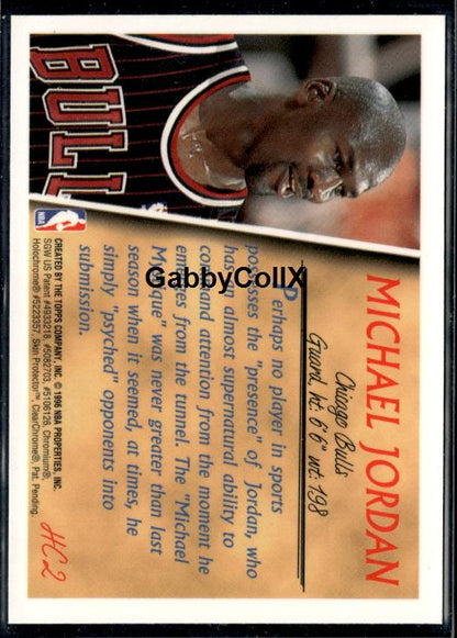 1996-97 Topps #HC2 Michael Jordan Holding Court #ip9q - Back