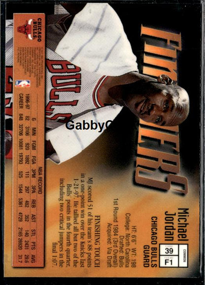 1997-98 Finest #39 Michael Jordan #ip9t - Back