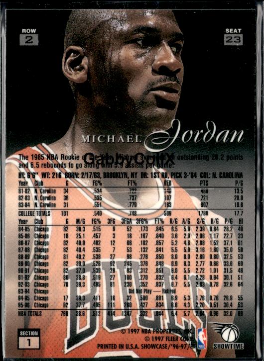 1996-97 Flair Showcase #23 Michael Jordan #ipa1 - Back