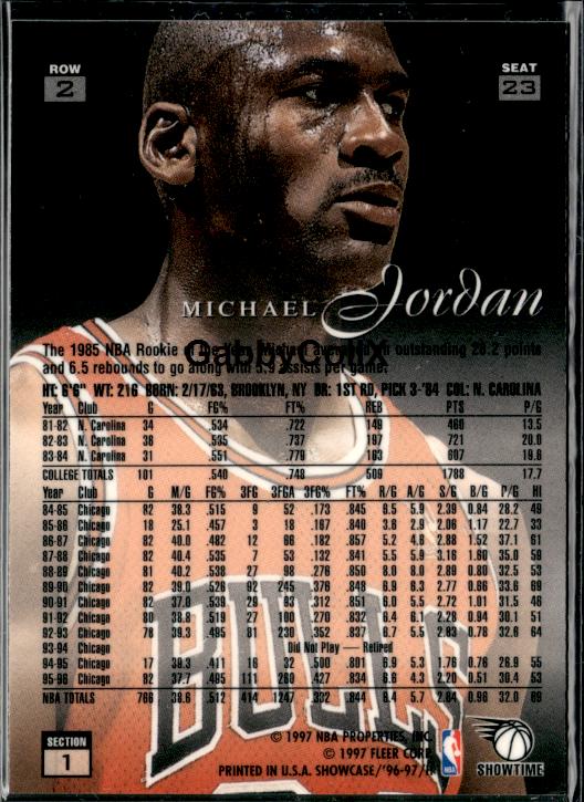 1996-97 Flair Showcase #23 Michael Jordan #ipa4 - Back