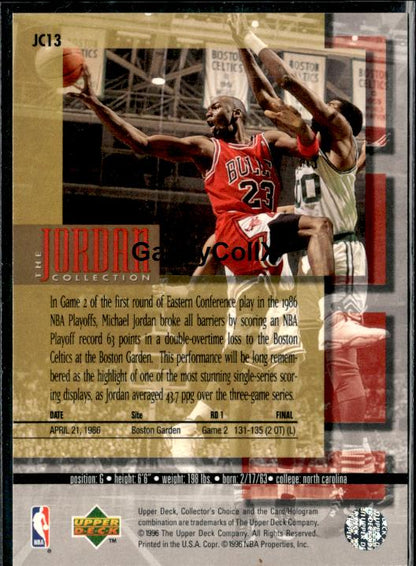 1995-96 Upper Deck #JC13 Michael Jordan The Jordan Collection #ipa5 - Back