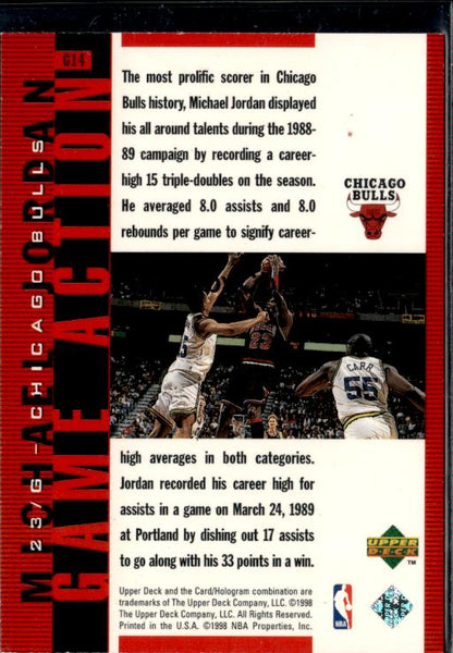 1998 Upper Deck MJ #G14 Game Action Red #/2300 #iseo - Back