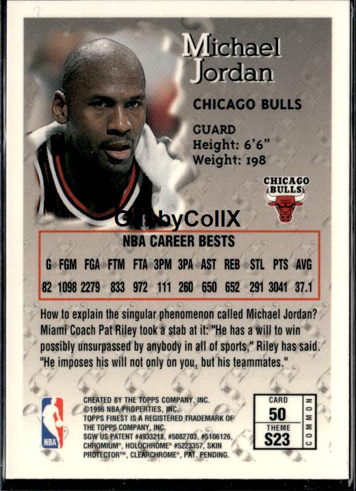 1996-97 Finest #50 Michael Jordan #isf7 - Back