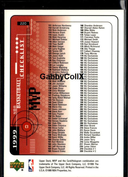 1999-00 Upper Deck MVP #220 Michael Jordan #isgb - Back