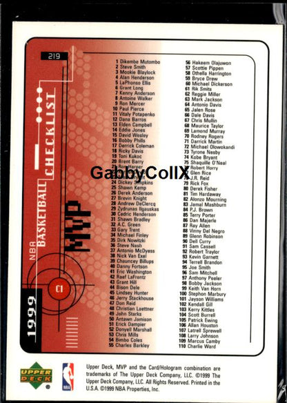 1999-00 Upper Deck MVP #219 Michael Jordan #isgi - Back