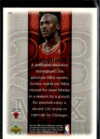 1999-00 Upper Deck MVP #190 Michael Jordan #isgk - Back