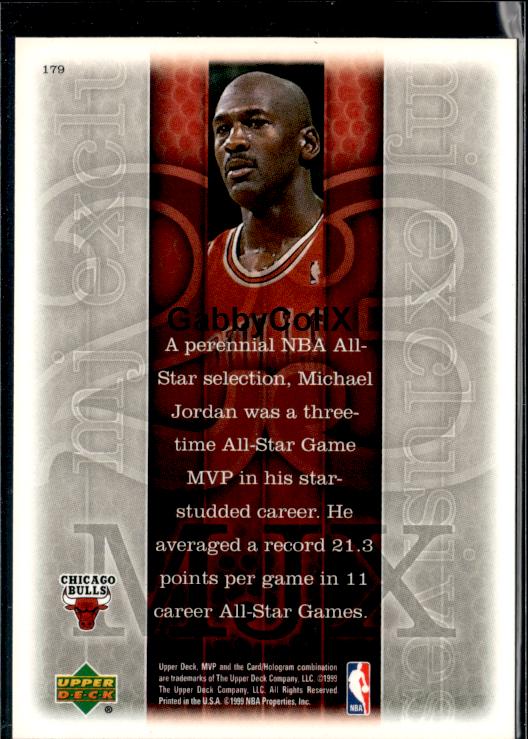 1999-00 Upper Deck MVP #179 Michael Jordan #isgm - Back
