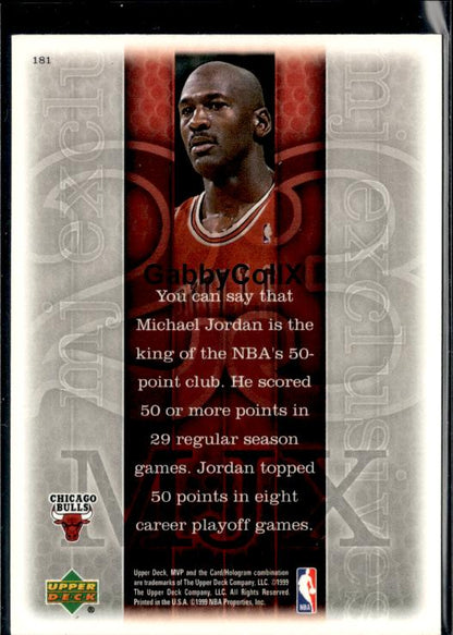 1999-00 Upper Deck MVP #181 Michael Jordan #isgp - Back