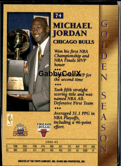 1996-97 Topps Stars #74 Michael Jordan #isgv - Back
