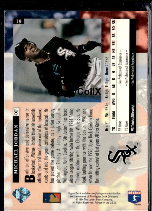 1994 Upper Deck #19 Michael Jordan #isi0 - Back