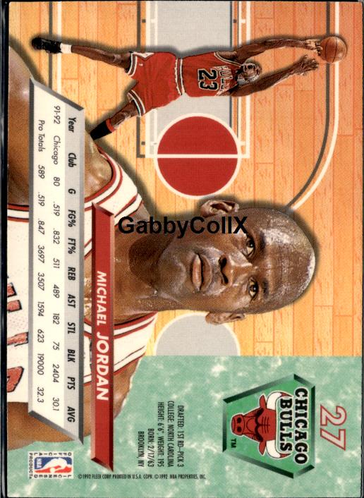 1992-93 Ultra #27 Michael Jordan #isj7 - Back