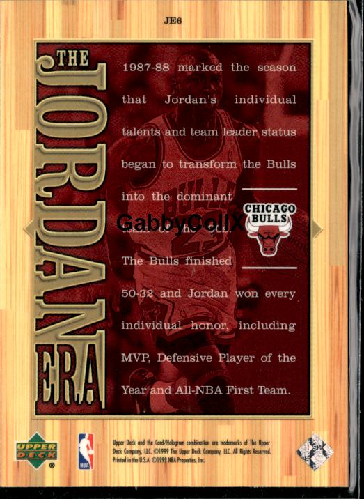 1999 Upper Deck Michael Jordan Athlete of the Century #JE6 #isls - Back