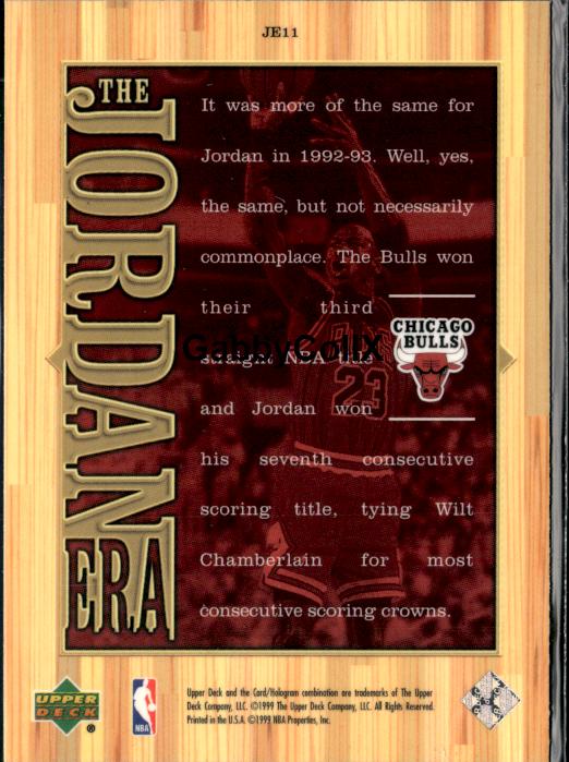 1999 Upper Deck Michael Jordan Athlete of the Century #JE11 #ismg - Back