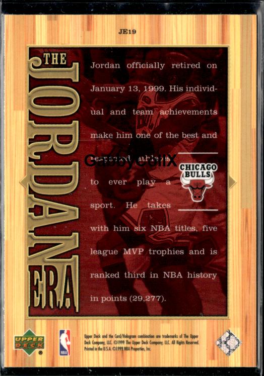 1999 Upper Deck Michael Jordan Athlete of the Century #JE19 #ismm - Back