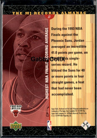 1999-00 Upper Deck Hardcourt #J7 Michael Jordan The MJ Records Almanac #isq9 - Back