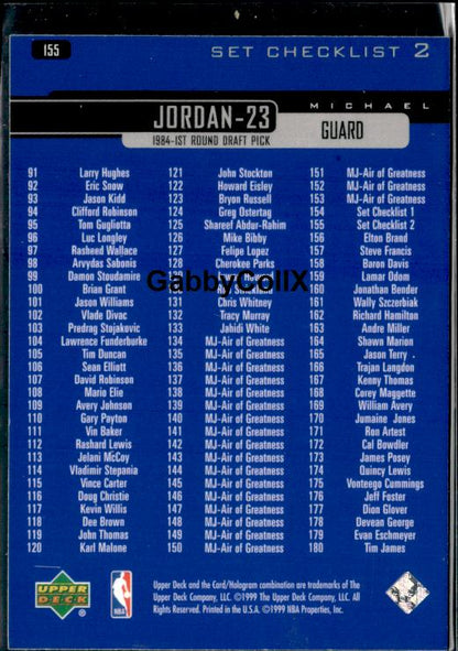 1999-00 Upper Deck #155 Michael Jordan #isrx - Back