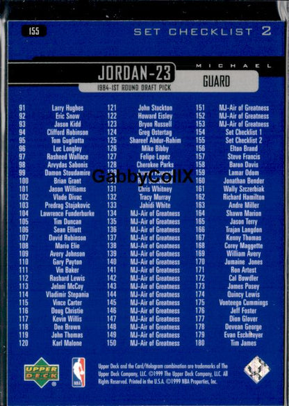 1999-00 Upper Deck #155 Michael Jordan #iss4 - Back