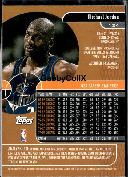 2001-02 Stadium Club #134 Michael Jordan #issg - Back