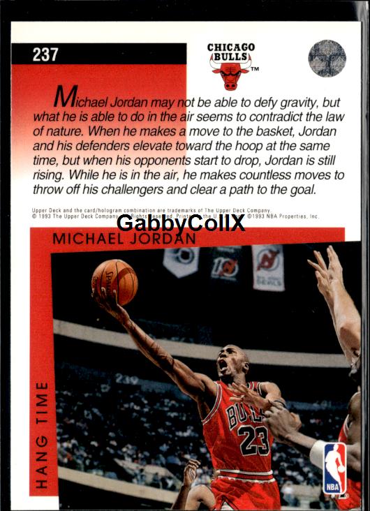 1993-94 Upper Deck #237 Michael Jordan #issq - Back