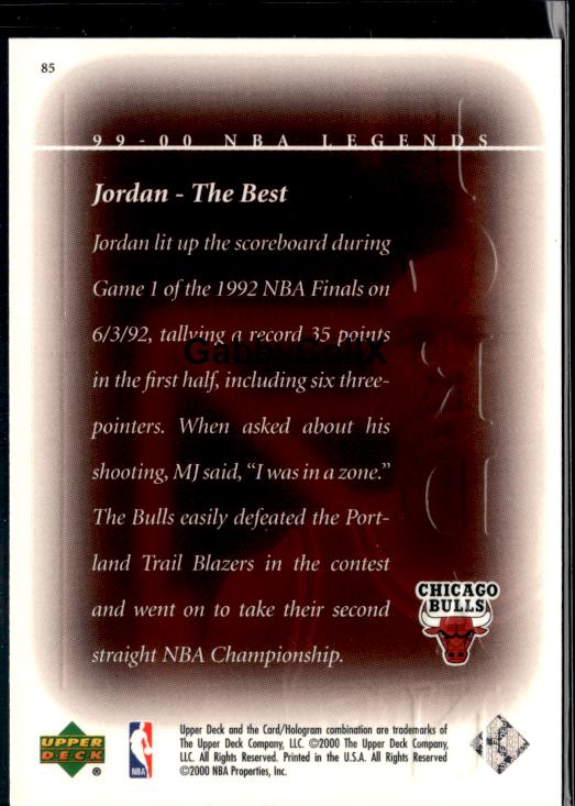 1999-00 Upper Deck Legends #85 Michael Jordan #ist4 - Back